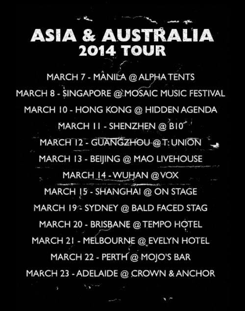 Caspian Asia and Australia 2014 Tour Shirt - Kris Johnsen 2014